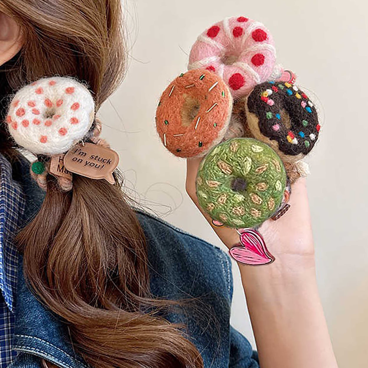 Sweet Donut Ring Hair Scrunchie