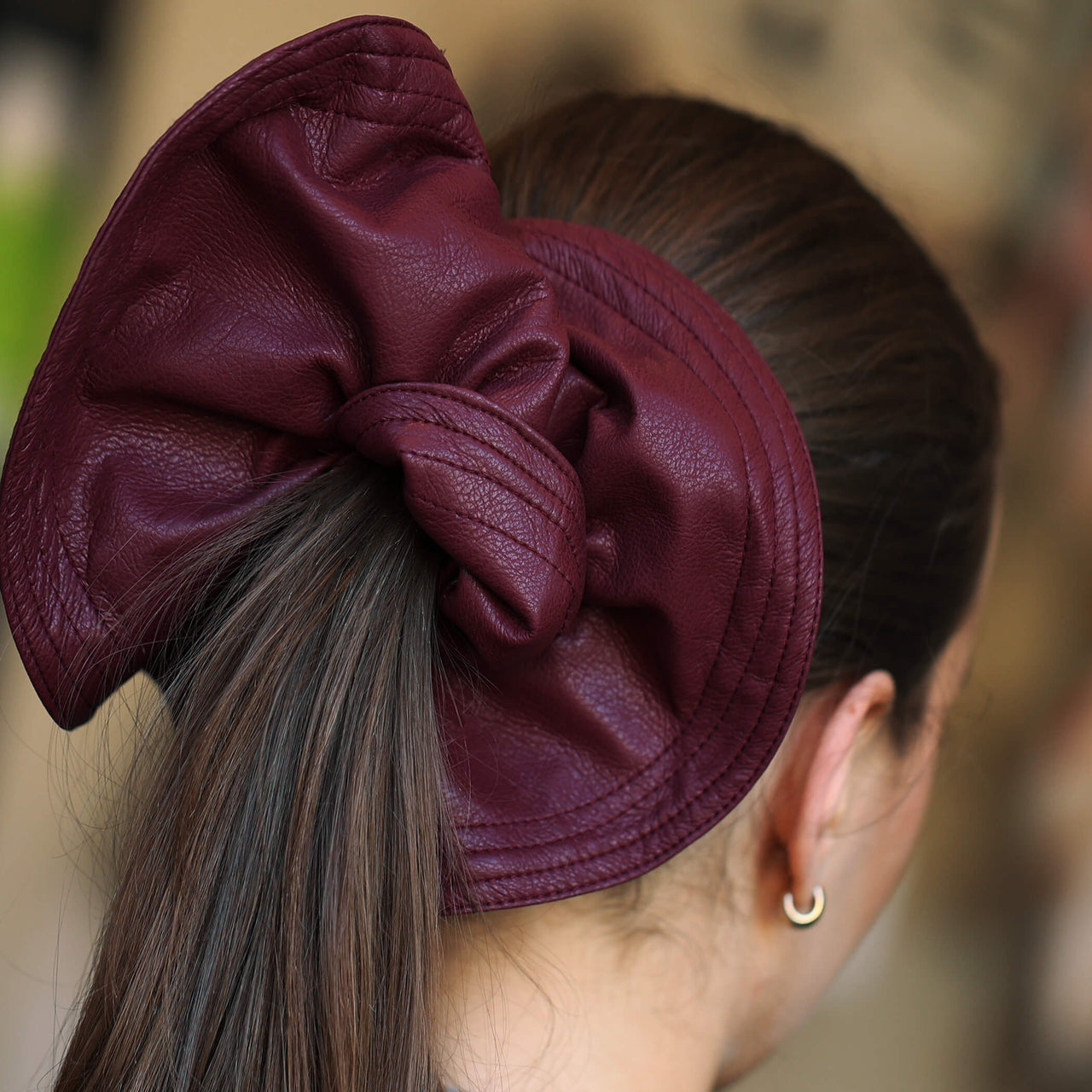 Oversized Vegan Leather Hair Scrunchie