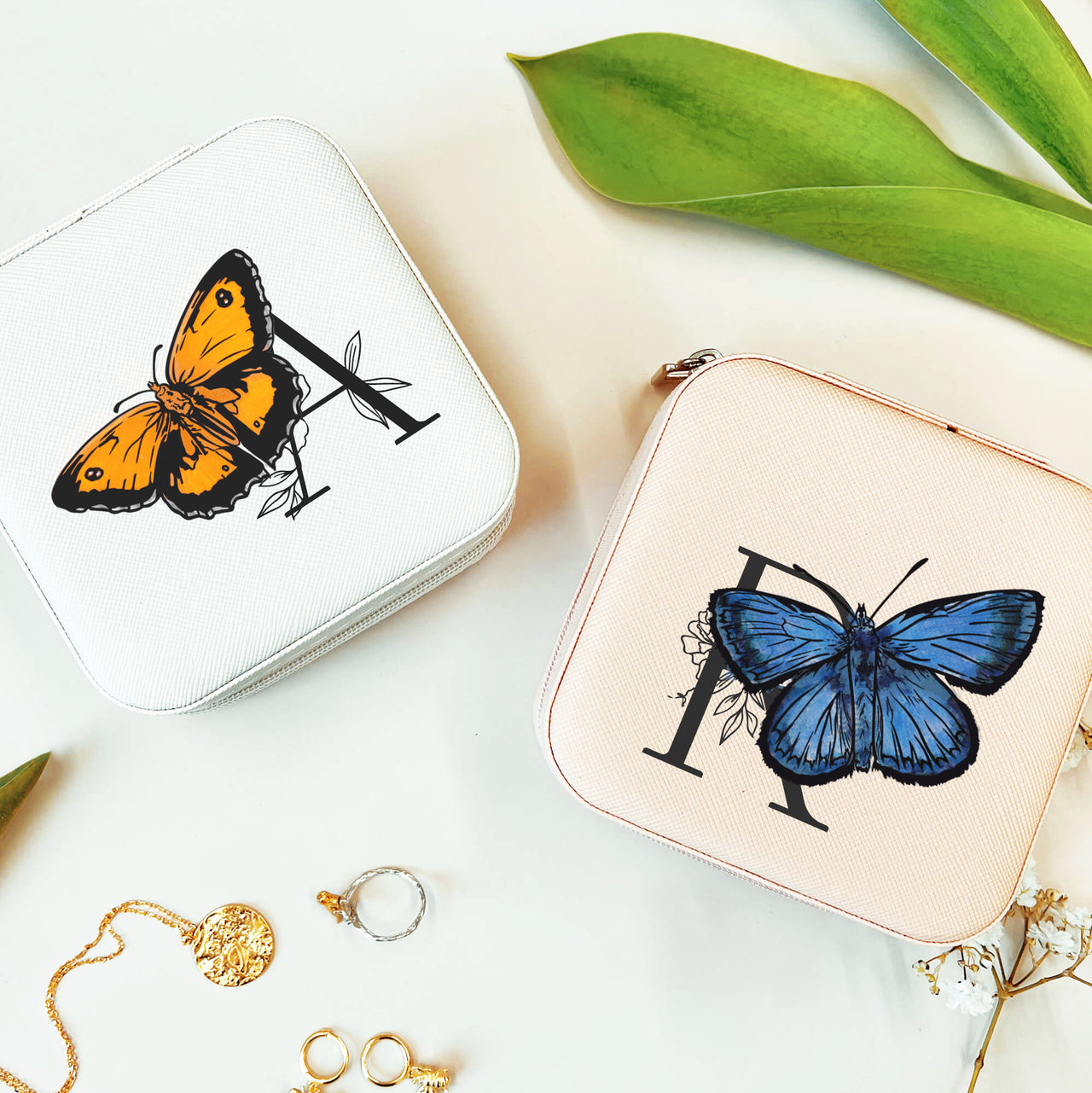 British Butterflies Letter Travel Jewellery Organiser