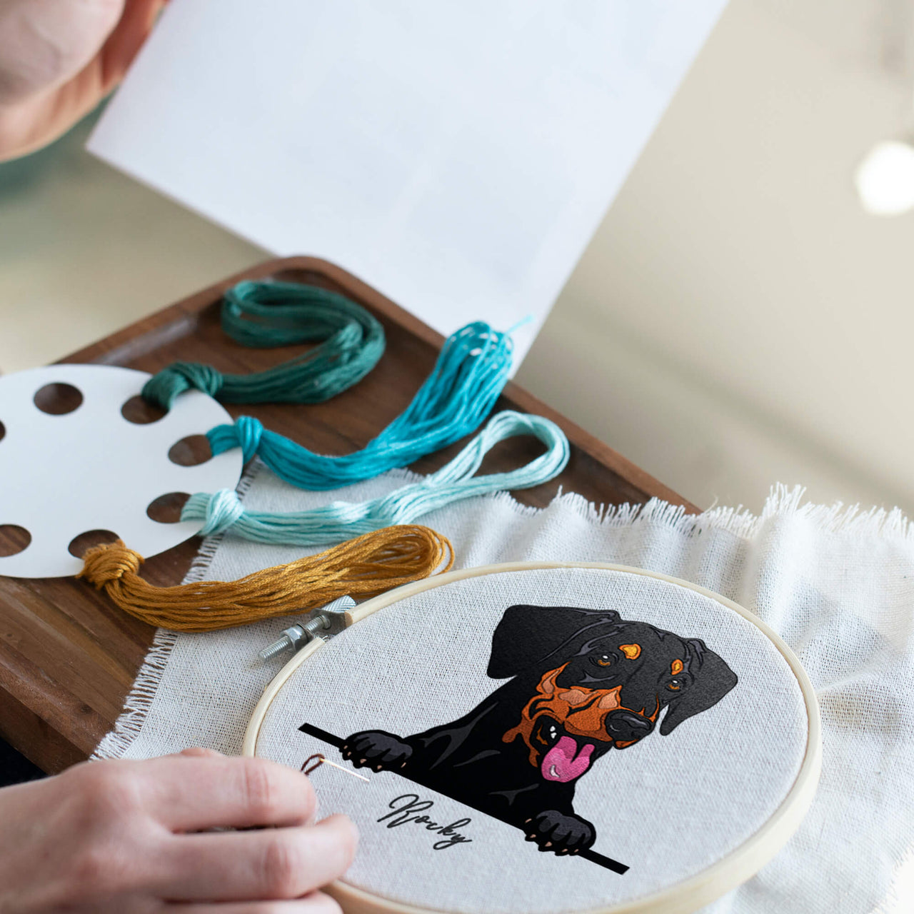 Personalised 'Dog Portrait' Embroidery Kit