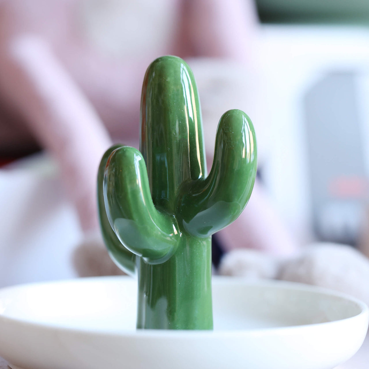 Cactus Jewellery Dish Ceramic Trinket