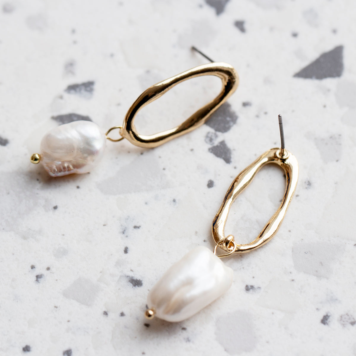 Elegance Fresh Water Pearl Hoop Earrings