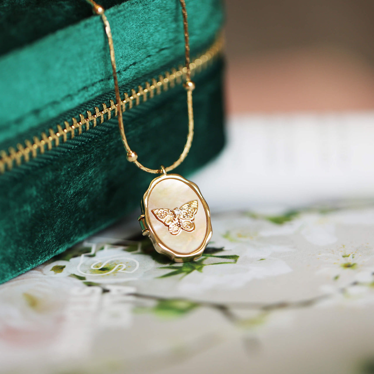 Butterfly Mother Of Pearl Locket Necklace – A Timeless Gift For Mum