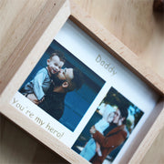 Pull Out Two Way Birch Wood Photo Display Frame