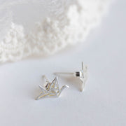 Sterling Silver Origami Crane Earrings In A Gift Box