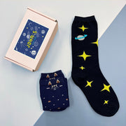 Personalised Space Captain Two Pairs Socks In A Box