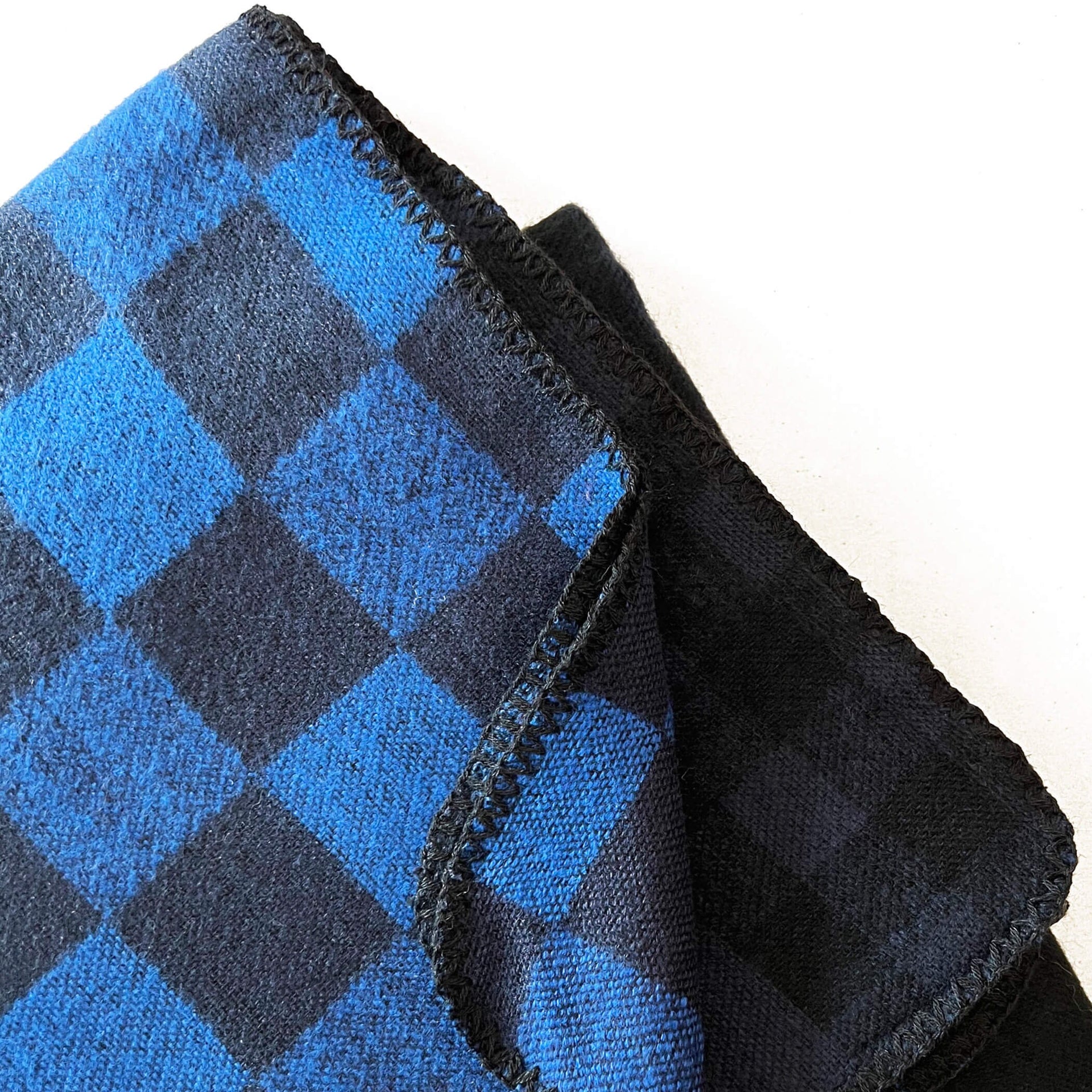 Blue Navy Check Square Poncho | Gift For Mum | Gift for Her