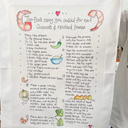 Personalised Own Recipe With Photo Tea Towel | Heirloom Memorial Gift | Family Theme Birthday Present | Custom Bespoke Design