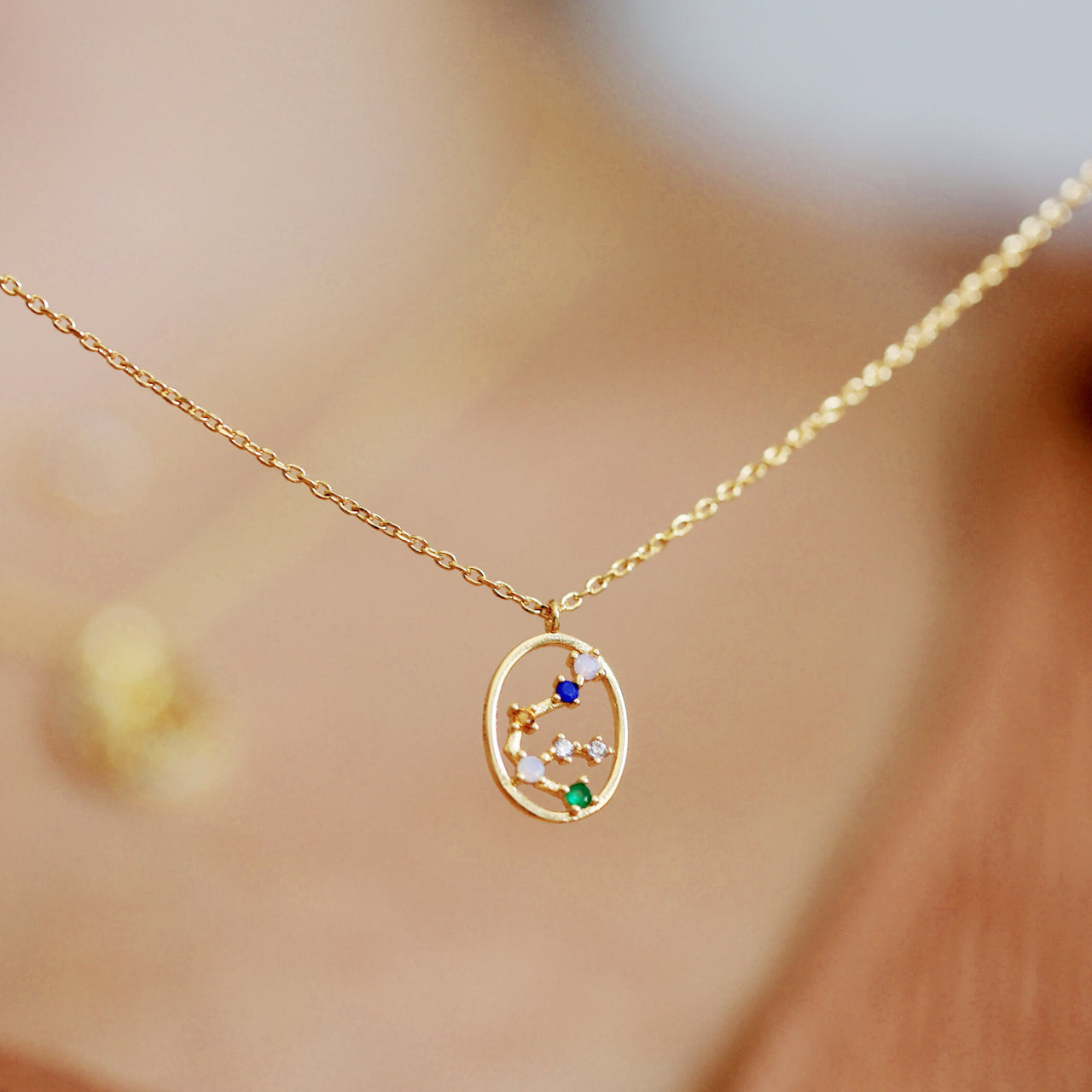 Constellation Star Sign Multi Gemstone Necklace | Horoscope Zodiac Gift | Aries Taurus Gemini Cancer Leo Virgo Libra Scorpio Sagittarius