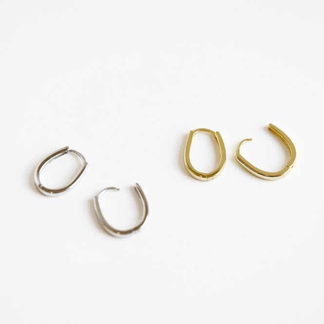 Oblong hot sale hoop earrings